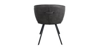 Chaise 'DAISY' Tissu Gris - Dos PU Gris
