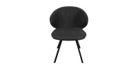 Chaise 'DAISY' Tissu Gris - Dos PU Gris