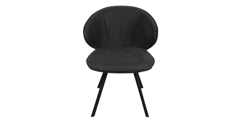 Chaise 'DAISY' Tissu Gris - Dos PU Gris