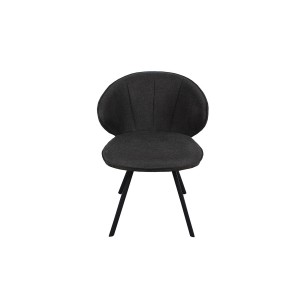 Chaise 'DAISY' Tissu Gris - Dos PU Gris