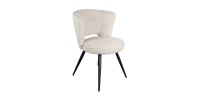 Chaise 'LORI' Bouclé Ecru, dimension H79.5 x L58 x P61, idéal pour votre cuisine ou salle à manger