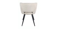 Chaise 'LORI' Bouclé Ecru, dimension H79.5 x L58 x P61, idéal pour votre cuisine ou salle à manger