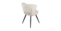 Chaise 'LORI' Bouclé Ecru, dimension H79.5 x L58 x P61, idéal pour votre cuisine ou salle à manger