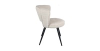 Chaise 'LORI' Bouclé Ecru, dimension H79.5 x L58 x P61, idéal pour votre cuisine ou salle à manger