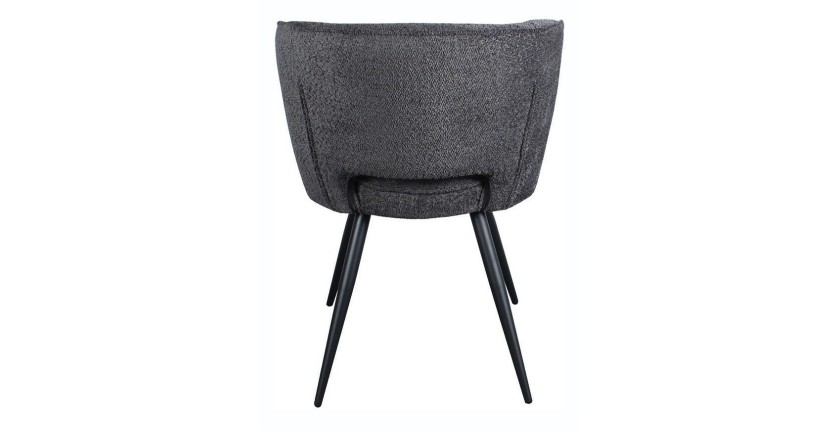 Chaise 'LORI' Bouclé Gris foncé, dimension H79.5 x L58 x P61, idéal pour votre cuisine ou salle à manger
