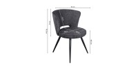 Chaise 'LORI' Bouclé Gris foncé, dimension H79.5 x L58 x P61, idéal pour votre cuisine ou salle à manger