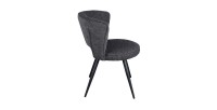 Chaise 'LORI' Bouclé Gris foncé, dimension H79.5 x L58 x P61, idéal pour votre cuisine ou salle à manger