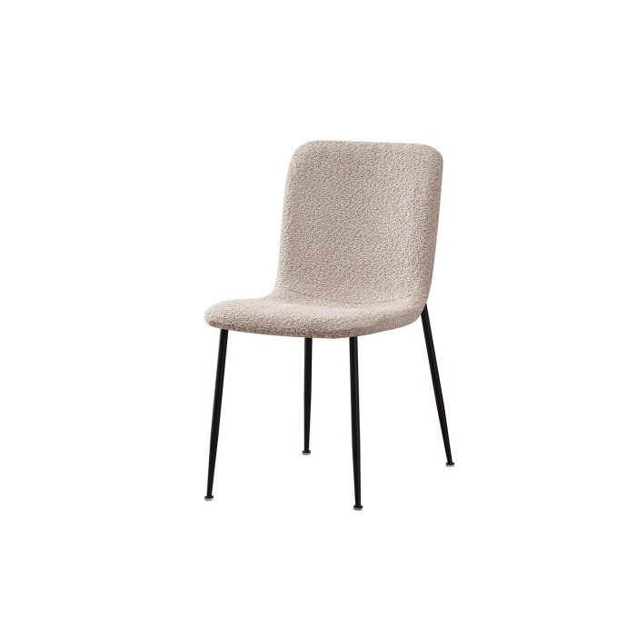 Chaise 'ALICE' Bouclé Beige, dimension H81.5 x L42 x P57, idéal pour votre cuisine ou salle à manger