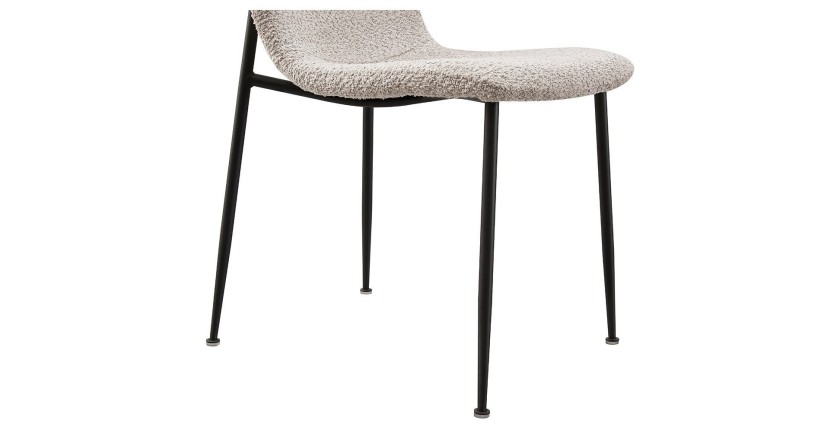 Chaise 'ALICE' Bouclé Beige, dimension H81.5 x L42 x P57, idéal pour votre cuisine ou salle à manger