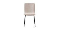 Chaise 'ALICE' Bouclé Beige, dimension H81.5 x L42 x P57, idéal pour votre cuisine ou salle à manger