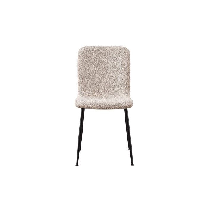 Chaise 'ALICE' Bouclé Beige, dimension H81.5 x L42 x P57, idéal pour votre cuisine ou salle à manger