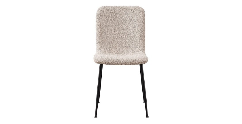 Chaise 'ALICE' Bouclé Beige, dimension H81.5 x L42 x P57, idéal pour votre cuisine ou salle à manger