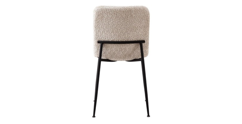 Chaise 'ALICE' Bouclé Beige, dimension H81.5 x L42 x P57, idéal pour votre cuisine ou salle à manger
