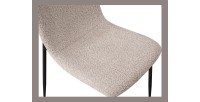 Chaise 'ALICE' Bouclé Beige, dimension H81.5 x L42 x P57, idéal pour votre cuisine ou salle à manger