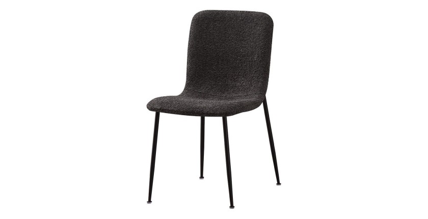Chaise 'ALICE' Bouclé Gris, dimension H81.5 x L42 x P57, idéal pour votre cuisine ou salle à manger