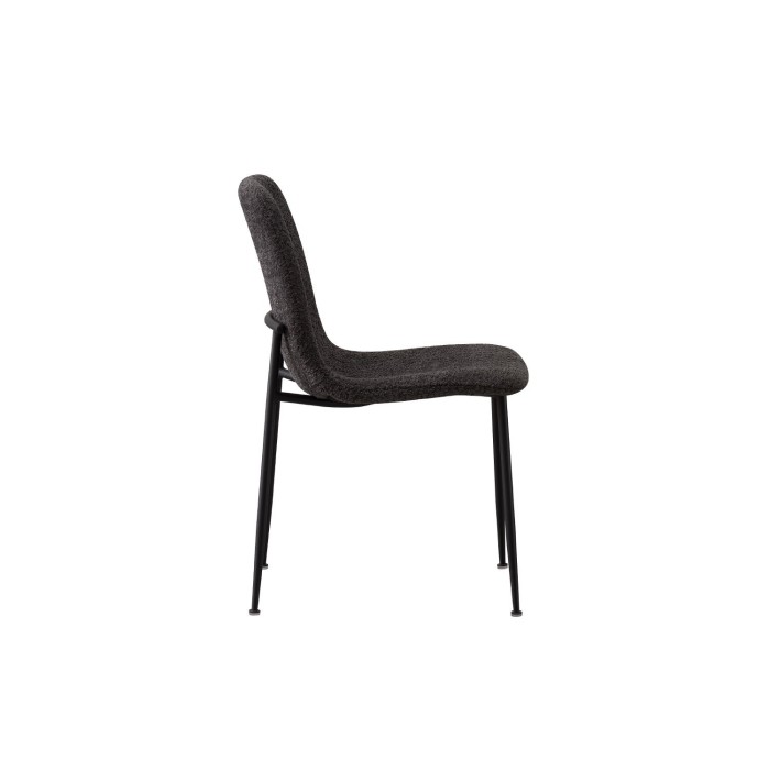 Chaise 'ALICE' Bouclé Gris, dimension H81.5 x L42 x P57, idéal pour votre cuisine ou salle à manger