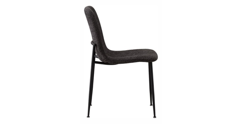 Chaise 'ALICE' Bouclé Gris, dimension H81.5 x L42 x P57, idéal pour votre cuisine ou salle à manger