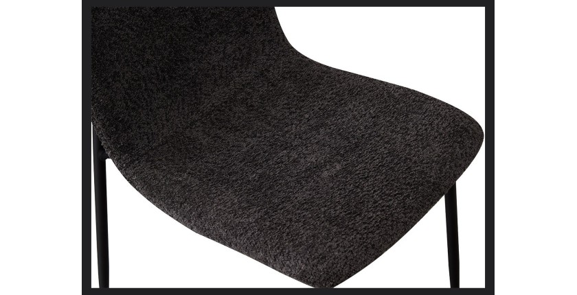 Chaise 'ALICE' Bouclé Gris, dimension H81.5 x L42 x P57, idéal pour votre cuisine ou salle à manger