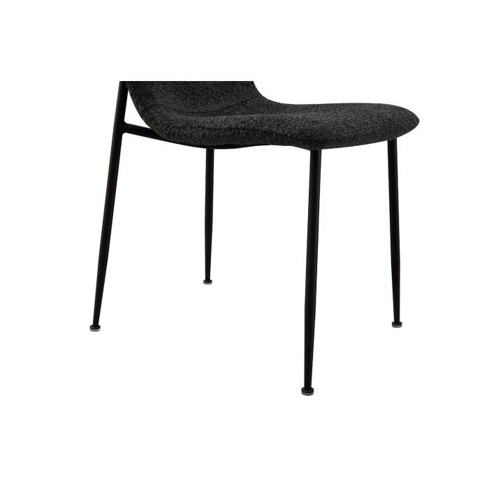 Chaise 'ALICE' Bouclé Gris, dimension H81.5 x L42 x P57, idéal pour votre cuisine ou salle à manger