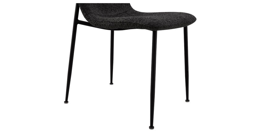 Chaise 'ALICE' Bouclé Gris, dimension H81.5 x L42 x P57, idéal pour votre cuisine ou salle à manger