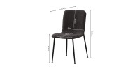 Chaise 'ALICE' Bouclé Gris, dimension H81.5 x L42 x P57, idéal pour votre cuisine ou salle à manger