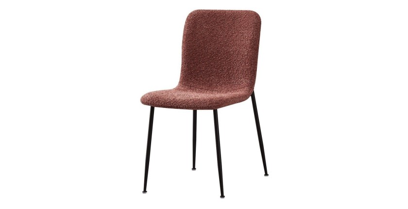 Chaise 'ALICE' Bouclé Rose, dimension H81.5 x L42 x P57, idéal pour votre cuisine ou salle à manger