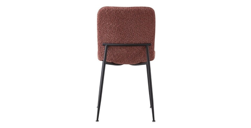Chaise 'ALICE' Bouclé Rose, dimension H81.5 x L42 x P57, idéal pour votre cuisine ou salle à manger