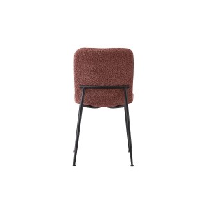 Chaise 'ALICE' Bouclé Rose, dimension H81.5 x L42 x P57, idéal pour votre cuisine ou salle à manger