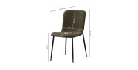 Chaise 'ALICE' Bouclé Vert, dimension H81.5 x L42 x P57, idéal pour votre cuisine ou salle à manger