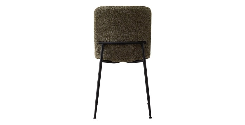 Chaise 'ALICE' Bouclé Vert, dimension H81.5 x L42 x P57, idéal pour votre cuisine ou salle à manger