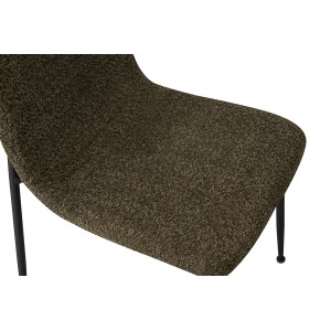 Chaise 'ALICE' Bouclé Vert, dimension H81.5 x L42 x P57, idéal pour votre cuisine ou salle à manger