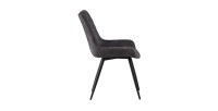 Chaise 'NINO' Velours Gris, dimension H84 x L56 x P62.5, idéal pour votre cuisine ou salle à manger