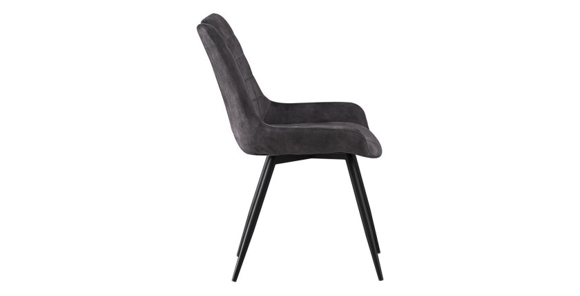 Chaise 'NINO' Velours Gris, dimension H84 x L56 x P62.5, idéal pour votre cuisine ou salle à manger