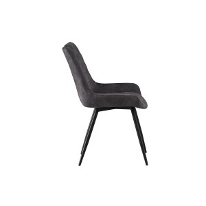 Chaise 'NINO' Velours Gris, dimension H84 x L56 x P62.5, idéal pour votre cuisine ou salle à manger