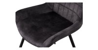Chaise 'NINO' Velours Gris, dimension H84 x L56 x P62.5, idéal pour votre cuisine ou salle à manger