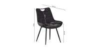 Chaise 'NINO' Velours Gris, dimension H84 x L56 x P62.5, idéal pour votre cuisine ou salle à manger
