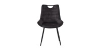 Chaise 'NINO' Velours Gris, dimension H84 x L56 x P62.5, idéal pour votre cuisine ou salle à manger