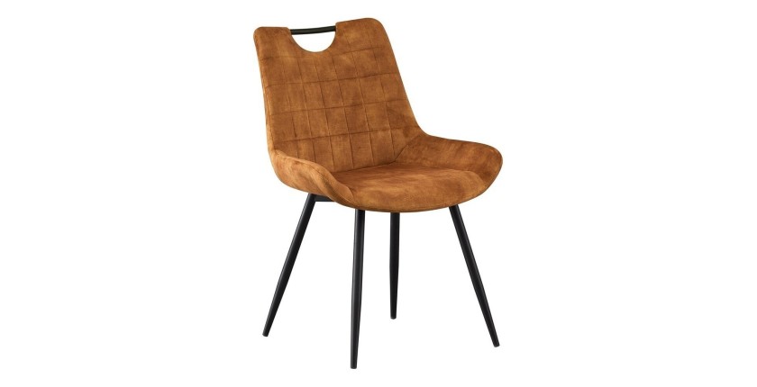 Chaise 'NINO' Velours Or, dimension H84 x L56 x P62.5, idéal pour votre cuisine ou salle à manger