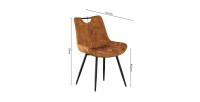 Chaise 'NINO' Velours Or, dimension H84 x L56 x P62.5, idéal pour votre cuisine ou salle à manger