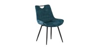 Chaise 'NINO' Velours Petrol, dimension H84 x L56 x P62.5, idéal pour votre cuisine ou salle à manger