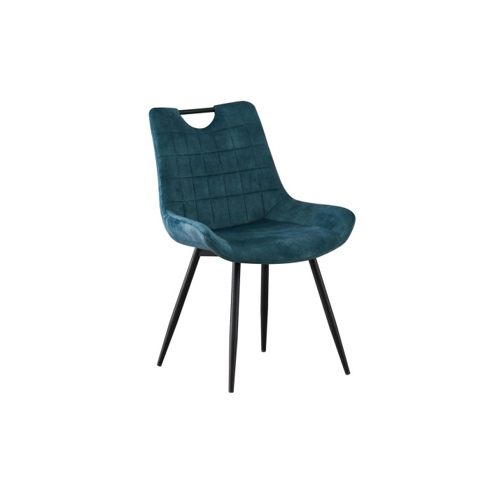 Chaise 'NINO' Velours Petrol, dimension H84 x L56 x P62.5, idéal pour votre cuisine ou salle à manger