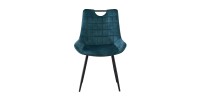 Chaise 'NINO' Velours Petrol, dimension H84 x L56 x P62.5, idéal pour votre cuisine ou salle à manger