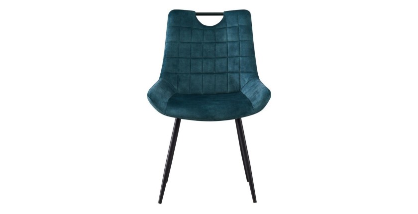 Chaise 'NINO' Velours Petrol, dimension H84 x L56 x P62.5, idéal pour votre cuisine ou salle à manger