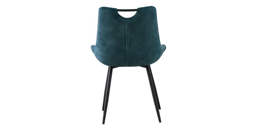 Chaise 'NINO' Velours Petrol, dimension H84 x L56 x P62.5, idéal pour votre cuisine ou salle à manger