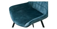 Chaise 'NINO' Velours Petrol, dimension H84 x L56 x P62.5, idéal pour votre cuisine ou salle à manger