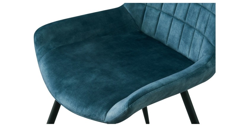 Chaise 'NINO' Velours Petrol, dimension H84 x L56 x P62.5, idéal pour votre cuisine ou salle à manger