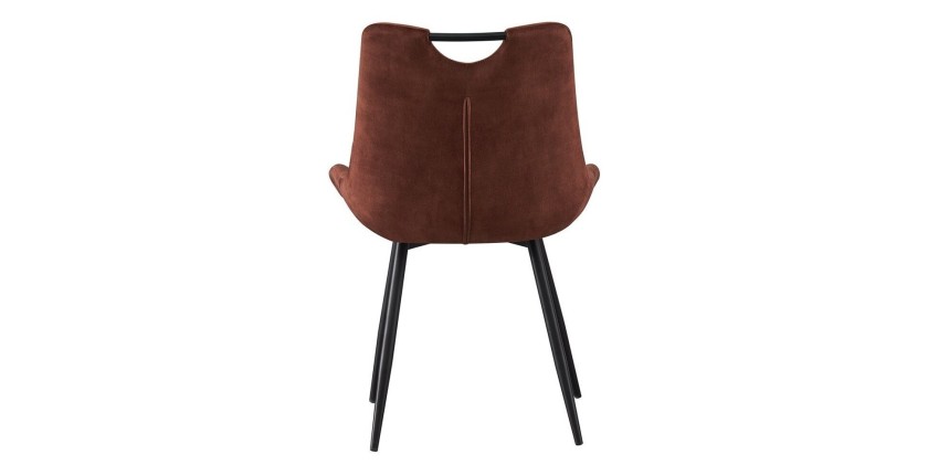 Chaise 'NINO' Velours Rouille, dimension H84 x L56 x P62.5, idéal pour votre cuisine ou salle à manger