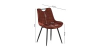 Chaise 'NINO' Velours Rouille, dimension H84 x L56 x P62.5, idéal pour votre cuisine ou salle à manger