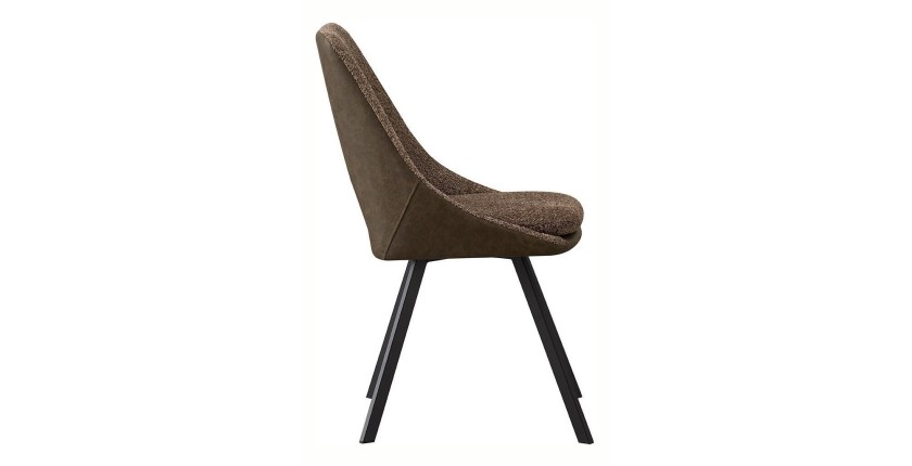 Chaise revêtement Bouclé pour salle à manger coloris Sable. Collection FILA