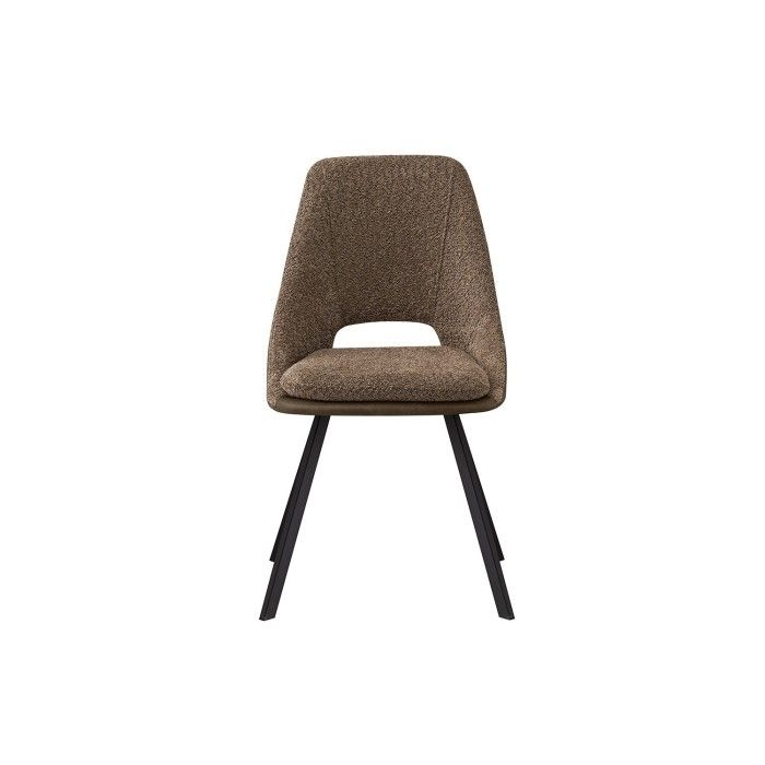Chaise revêtement Bouclé pour salle à manger coloris Sable. Collection FILA